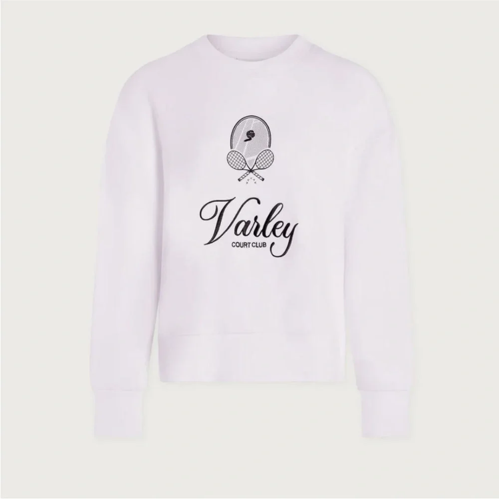 NWT Varley Women's Rasco Namesake White Forest Crew Neck Sweater - Picture 4 of 9
